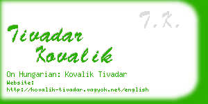 tivadar kovalik business card